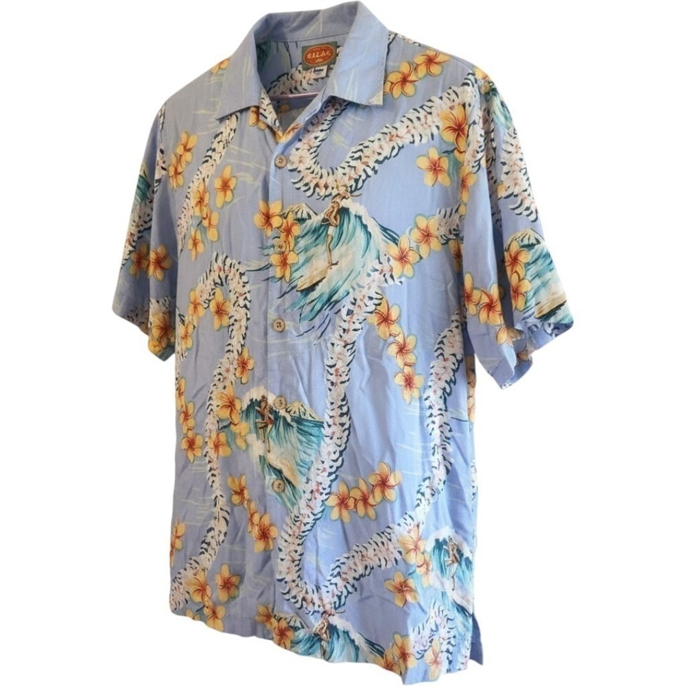 Tommy Bahama Relax Shirt XL Mens Blue Tropical Hibiscus Surfer Rayon Button Up